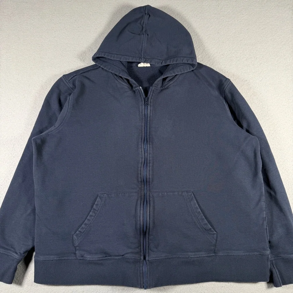 Pact Navy Blue 100% Organic Cotton Full Zip Hoodie XXL Sustainable Loungewear
